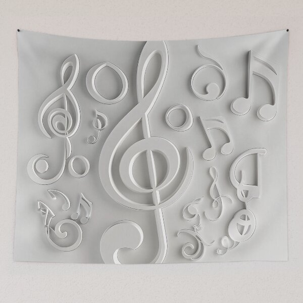 Item preview, 3-Dimensional music note collage print designed and sold by dcrc.