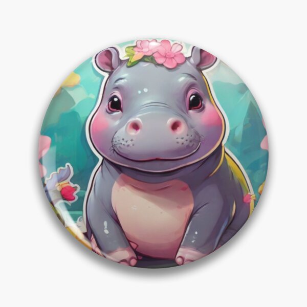 Item preview, Springtime Kawaii Hippo designed and sold by NeatThingLover.