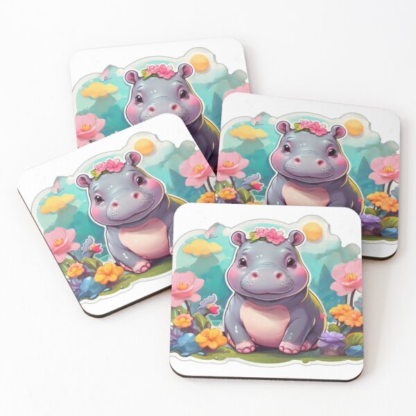 Item preview, Springtime Kawaii Hippo designed and sold by NeatThingLover.