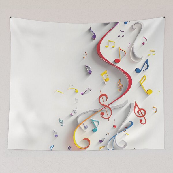 Item preview, 3-Dimensional music note collage print designed and sold by dcrc.