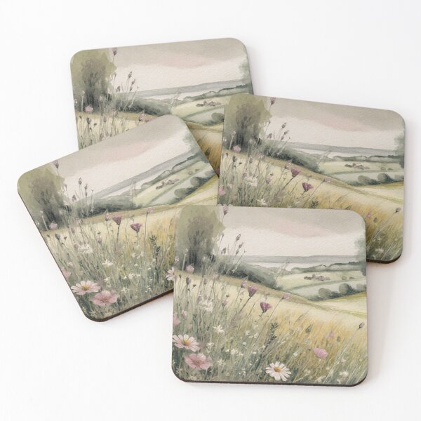 Item preview, Wildflower Grassy Hill Country Landscape  designed and sold by CampfireCove.
