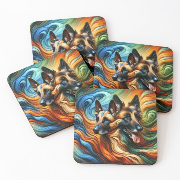 Item preview, "Fur and Canvas: German Shepherd-Malinois Artistry Unleashed" designed and sold by Southernwind Designs.