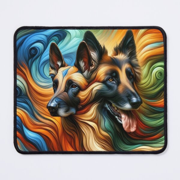 Item preview, "Fur and Canvas: German Shepherd-Malinois Artistry Unleashed" designed and sold by Southernwind Designs.