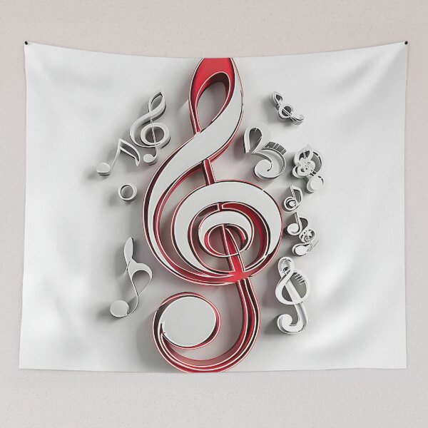 Item preview, 3 dimensional music note collage print designed and sold by dcrc.