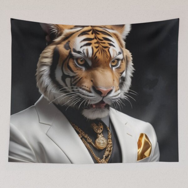 Item preview, Gold Tiger in White Suit  designed and sold by Lazoni.
