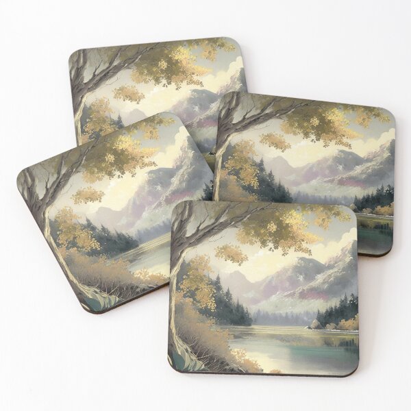 Item preview, Mountain Lake Landscape Artwork designed and sold by CampfireCove.