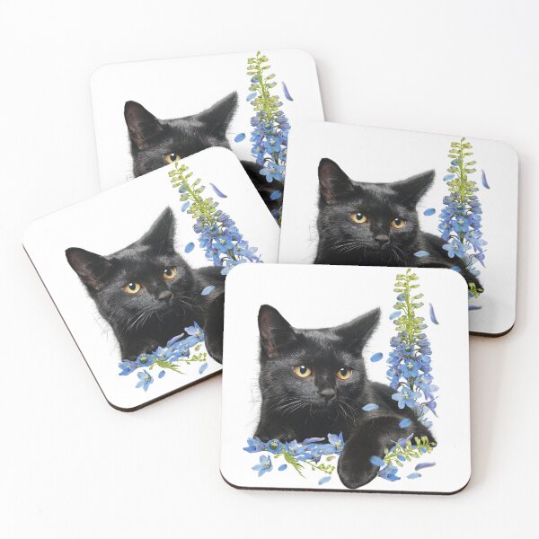Item preview, Cat Birth month flower - JUL larkspur designed and sold by godleo.
