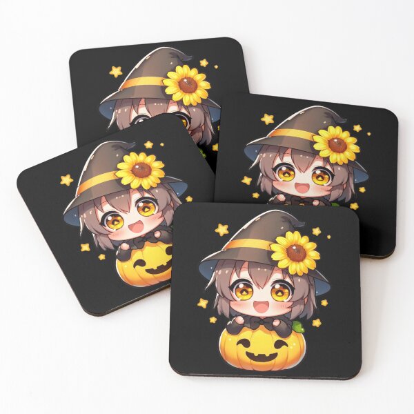 Item preview, Halloween Kawaii Girl With Yellow Flowers designed and sold by Blink Art Studio.