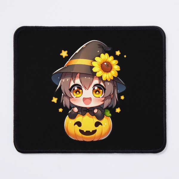 Item preview, Halloween Kawaii Girl With Yellow Flowers designed and sold by Blink Art Studio.