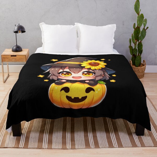 Item preview, Halloween Kawaii Girl With Yellow Flowers designed and sold by Blink Art Studio.