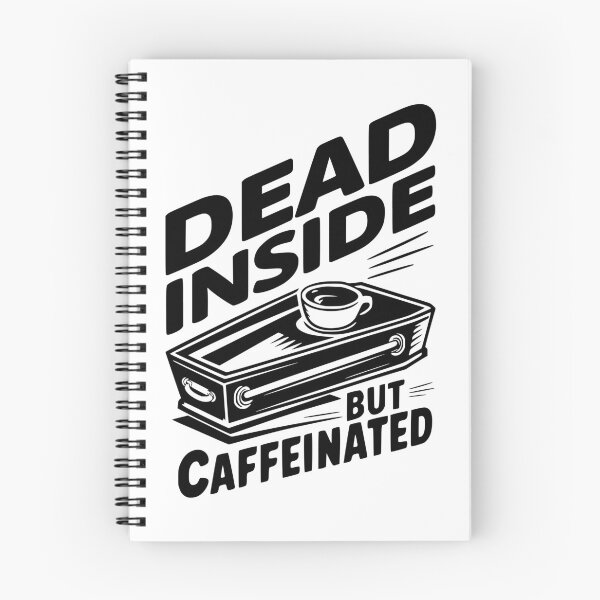 Item preview, Dead Inside But Caffeinated! Funny Coffee Black And White designed and sold by PMCreative.