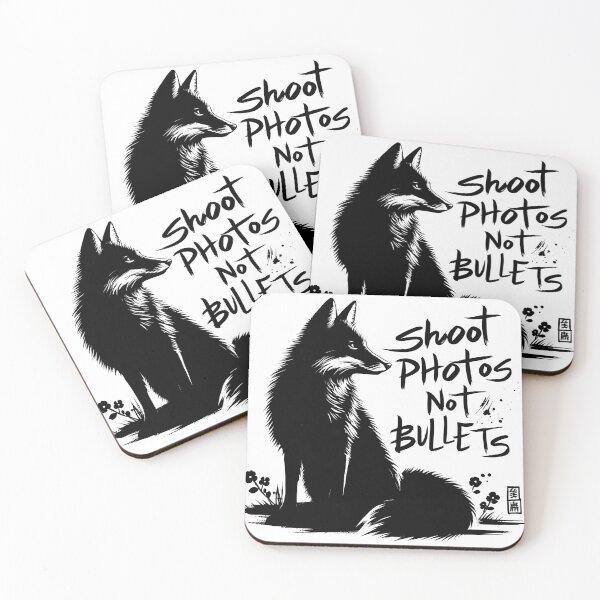 Item preview, Shoot photos not bullets - Fox Japanese style designed and sold by PrintSoulDesign.