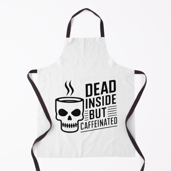Item preview, Dead Inside But Caffeinated! Funny Skull Coffee Black And White designed and sold by PMCreative.