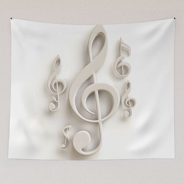 Item preview, 3 dimensional music note collage print designed and sold by dcrc.