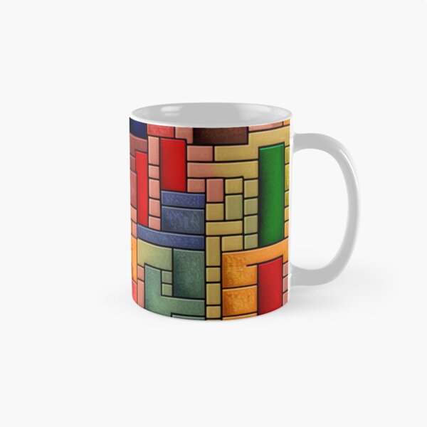 Item preview, fantasy pattern geometric boxes black green blue yellow orange grey colorful designed and sold by G-M-Designs.