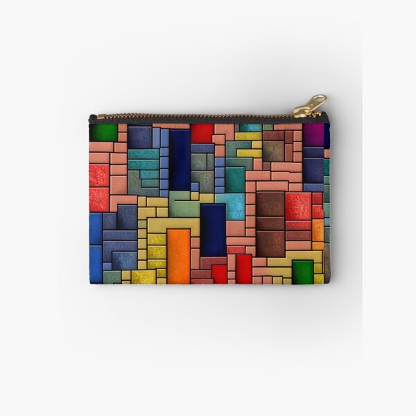 Item preview, fantasy pattern geometric boxes black green blue yellow orange grey colorful designed and sold by G-M-Designs.