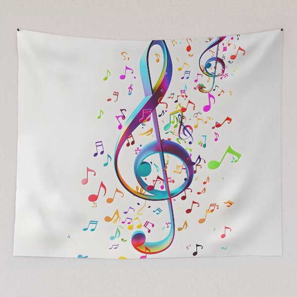Item preview, 3 dimensional music note collage print designed and sold by dcrc.