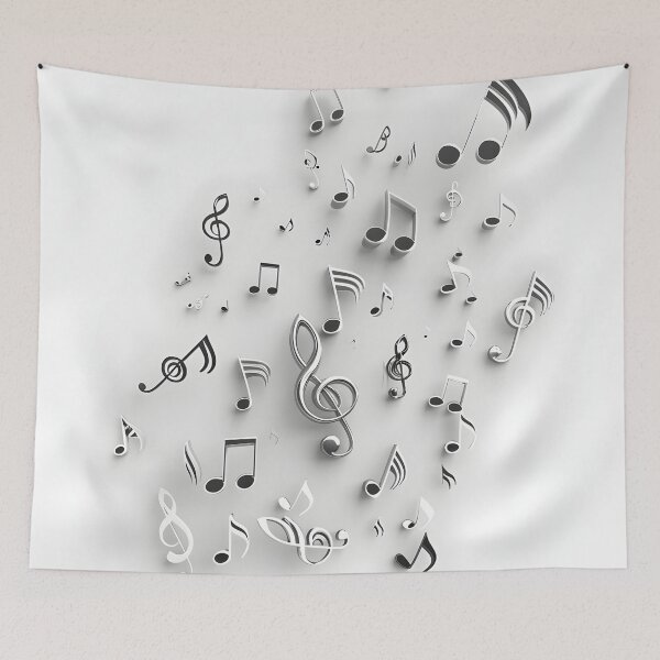 Item preview, 3 dimensional music note collage print designed and sold by dcrc.