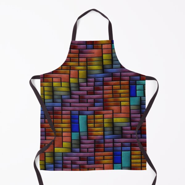 Item preview, fantasy pattern geometric boxes black green blue yellow orange grey colorful designed and sold by G-M-Designs.