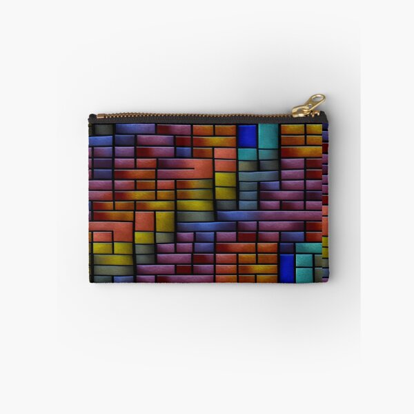 Item preview, fantasy pattern geometric boxes black green blue yellow orange grey colorful designed and sold by G-M-Designs.