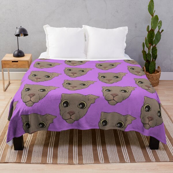 Item preview, Shocked cat meme /purple background designed and sold by NessTheArtist.