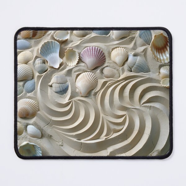Item preview, Seashell beach decorative design print designed and sold by dcrc.