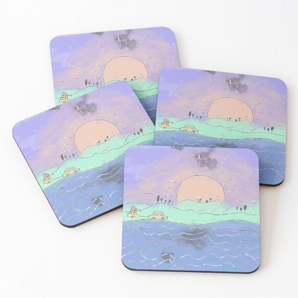 Item preview, Vacation trip, watercolor landscape. Minimalist pattern. 1 designed and sold by My-fake-places.
