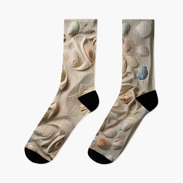 Item preview, Seashell beach decorative design print designed and sold by dcrc.