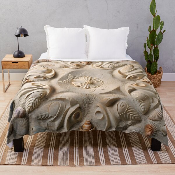 Item preview, Seashell beach decorative design print designed and sold by dcrc.