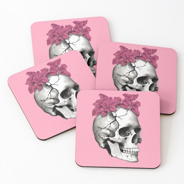Item preview, Embrace growth, bougainvillea skull designed and sold by Beefuddle.