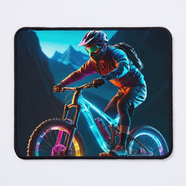 Item preview, Luminous Trails: Mountain Bike and Rider Illuminating the Mountains designed and sold by GrizzlyCollective.