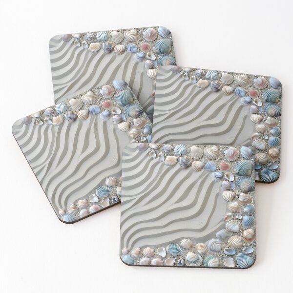 Item preview, seashell beach decorative design print designed and sold by dcrc.