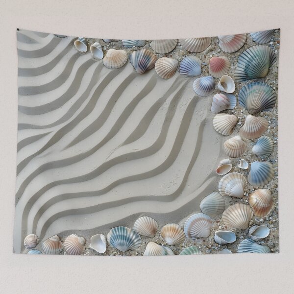 Item preview, seashell beach decorative design print designed and sold by dcrc.