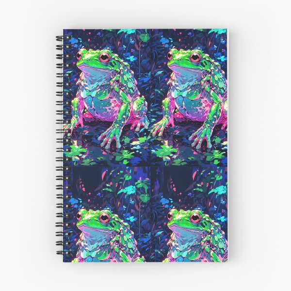 Item preview, Neon green amazon tree frog retro  designed and sold by LevCreates.