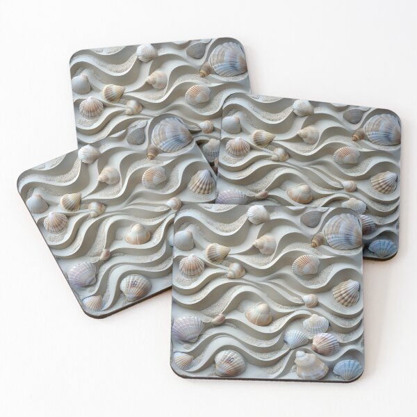 Item preview, seashell beach decorative design print designed and sold by dcrc.