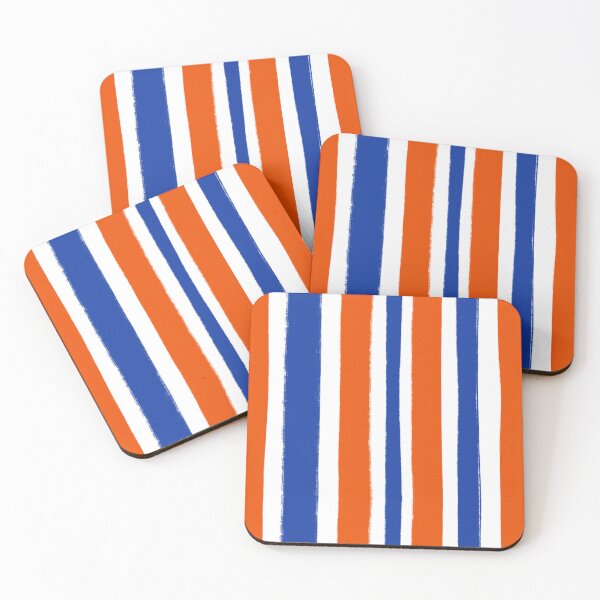 Item preview, Cobalt Blue and Orange Stripes Freehand designed and sold by OneThreeSix.