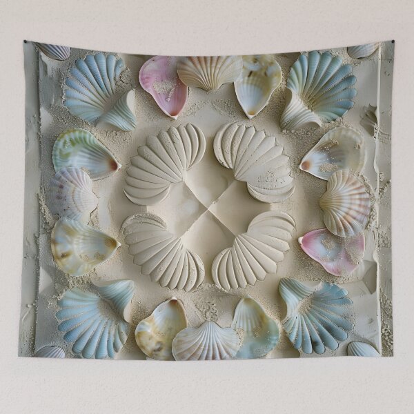 Item preview, seashell beach decorative design print designed and sold by dcrc.