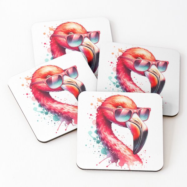Item preview, Watercolor Flamingo Wearing Sunglasses designed and sold by TheAnimalZ00.