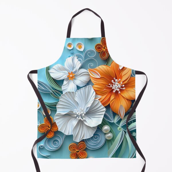Item preview, Bright orange, teal and white pearl flowers designed and sold by dcrc.