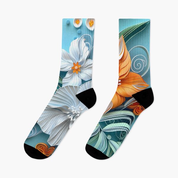 Item preview, Bright orange, teal and white pearl flowers designed and sold by dcrc.