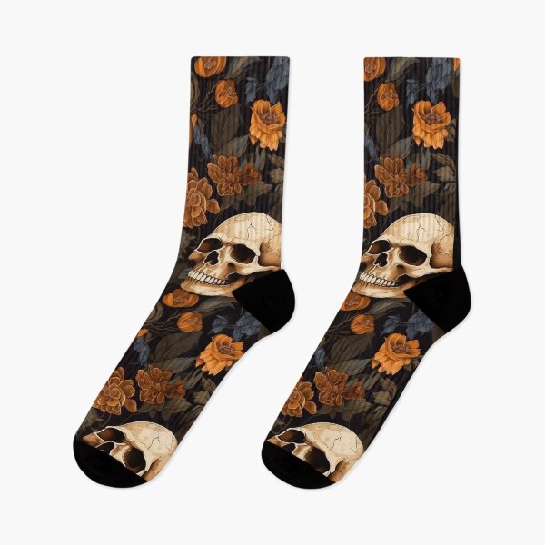 Item preview, Fall Floral Skull designed and sold by MyHeartByHands.