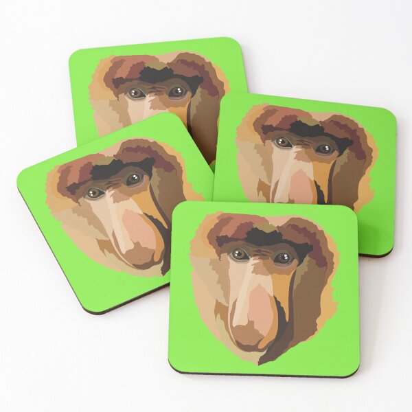 Item preview, P is for Proboscis Monkey,Proboscis Monkey Illustration – Unique Borneo Primate Wildlife Art designed and sold by PrettylittlepastelUk.