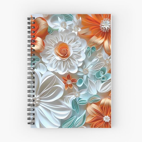 Item preview, Bright orange, teal and white pearl flowers designed and sold by dcrc.