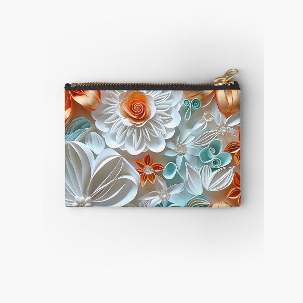 Item preview, Bright orange, teal and white pearl flowers designed and sold by dcrc.
