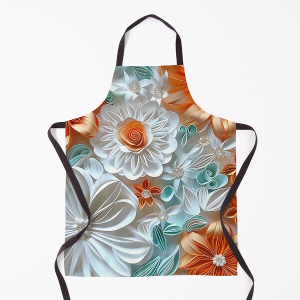 Item preview, Bright orange, teal and white pearl flowers designed and sold by dcrc.