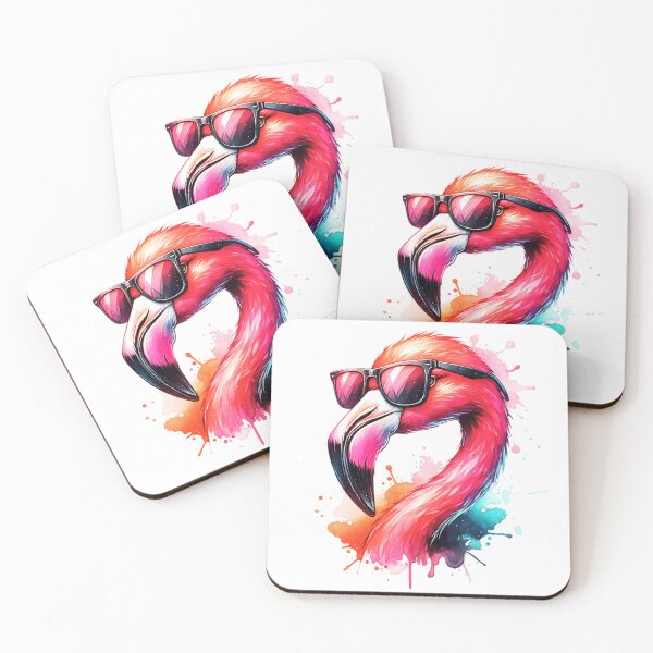 Item preview, Watercolor Flamingo Wearing Sunglasses designed and sold by TheAnimalZ00.