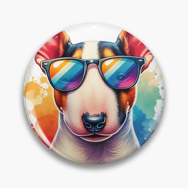 Artikelvorschau, Aquarell-Miniatur-Bullterrier mit Sonnenbrille entworfen und verkauft von TheAnimalZ00.