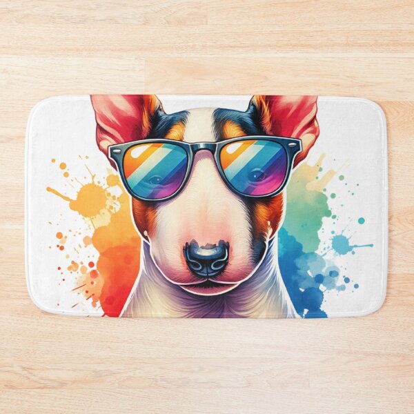 Artikelvorschau, Aquarell-Miniatur-Bullterrier mit Sonnenbrille entworfen und verkauft von TheAnimalZ00.