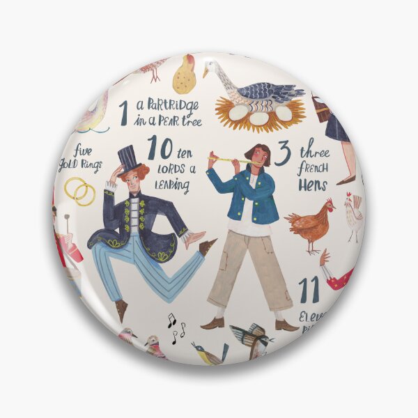 Item preview, The 12 days of Christmas song illustration designed and sold by Caroline Bonne Müller.