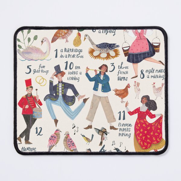 Item preview, The 12 days of Christmas song illustration designed and sold by Caroline Bonne Müller.